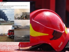 Pożar hali hurtowni spożywczej w miejscowości Łomna