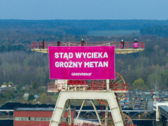 Metanowe emisje w śląskich kopalniach. Aktywiści protestują na szybie Szczygłowic