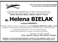 Nie żyje Helena Bielak. Smutna wiadomość z Nowego Sącza