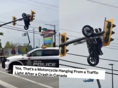 Słynny film z wypadkiem i motocyklem wystrzelonym na światła jest prawdziwy, wydarzył się w Kanadzie