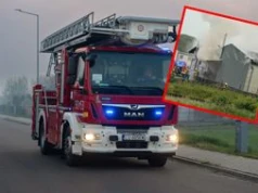 Pożar hali magazynowej w Starogardzie Gdańskim. Trwa akcja gaśnicza
