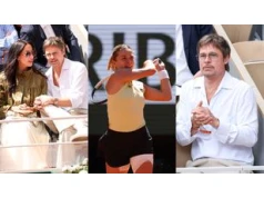 Brad Pitt i jego młodsza o prawie 30 lat ukochana oglądają mecz Mai Chwalińskiej podczas Roland Garros (ZDJĘCIA)