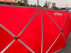Pożar zakładu oponiarskiego w Markowej. Na miejscu 28 zastępów straży pożarnej