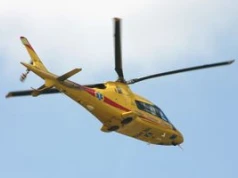 Wypadek wojskowej ciężarówki. Ranni żołnierze. Śmigłowiec LPR w akcji