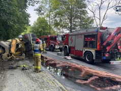 Przewrócona betoniarka w Czernichowie. Zginęły dwie osoby