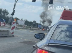 Pożar auta na S7. Droga była zablokowana