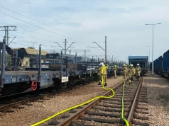 Pożar wagonów w Krzeszowicach (Galeria)