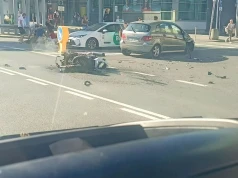 Wypadek w centrum Rzeszowa. Ranny motocyklista