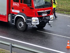 Zablokowany zjazd z S19 na węźle Kraśnik Południe. Policja kieruje na objazdy