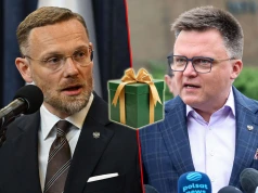 Prawa ręka Nawrockiego przyszła do gabinetu Hołowni z prezentem. Wiemy, co dostał!