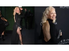 59-letnia Pamela Anderson wygląda nieziemsko. Odsłoniła plecy i zaszalała z wycięciem aż do uda