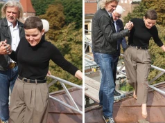 „Ministra” Cienkowska balansuje w szpilkach na dachu