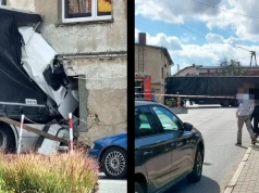 Wypadek w Jaworze. Ciężarówka wjechała w budynek