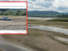 Wjechał autem na dno Jeziora Czorsztyńskiego. Szybko utknął w mule