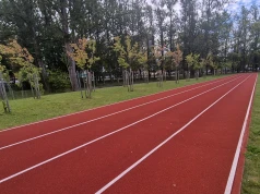 Bieżnia na stadionie w Słupsku znów podtopiona