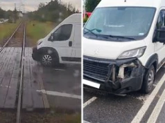 Bus wjechał prosto pod pociąg. Jest nagranie z kabiny maszynisty