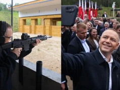 Prezydent Nawrocki na otwarciu strzelnicy przekonywał, że trzeba rozpocząć debatę o dostępnie do broni