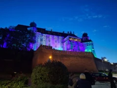 Kolejka na Wawel po zmroku. Krakowianie ruszyli zobaczyć Ogrody Królewskie w światłach