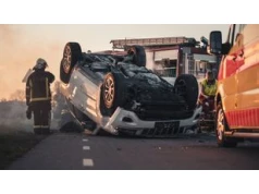 Wypadek na drodze w Suchowoli. Dachowało Audi, pasażer zabrany śmigłowcem do szpitala