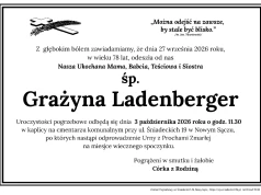 Nie żyje Grażyna Ladenberger z Nowego Sącza