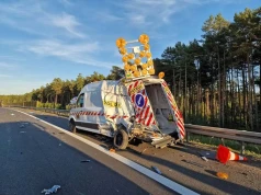 Ciężarówka uderzyła w busa na obwodnicy Skwierzyny. Ranny trafił do szpitala