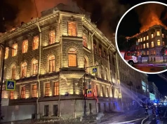 Zabytek w ogniu! Płonie wielki pałac w Petersburgu (WIDEO)