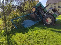 Mężczyzna został najechany przez ciągnik