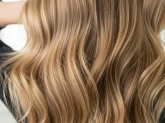 Blond refleksy na ciemnych włosach robią ogromną różnicę. Twarz wygląda jaśniej, a fryzura zyskuje lekkość