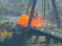 Kolejny atak na most w Kijowie. W mieście przebywa kanclerz Niemiec
