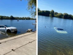 Samochód elektryczny zatonął podczas wyciągania łodzi. Akcja służb w Krakowie