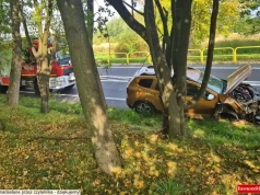 Zjechał z drogi i uderzył w barierki