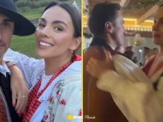 Paulina Krupińska szaleje na góralskim weselu. Sebastian Karpiel-Bułecka porwał ją do tańca