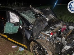 Nietrzeźwy kierowca rozbił auto. Z pojazdu uciekł pies