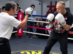 Prezydent Nawrocki na treningu bokserskim ze słynnym pięściarzem Mannym Pacquiao