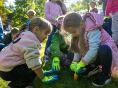 Dzieci sadziły krokusy w Parku św. Kingi. Wydarzenie zorganizowała kopalnia
