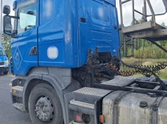 Kontrola ciężarówki na wyjeździe z Olsztyna. Ujawnili naruszenia warte 12 tys. zł