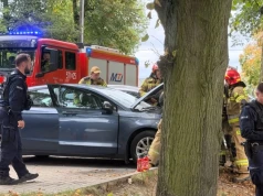 Kłęby dymu spod maski. Interwencja straży pożarnej w Trzebnicy