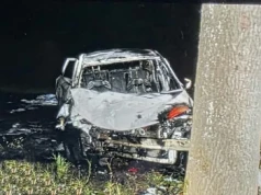 Zasnął za kierownicą i uderzył w drzewo. Auto spłonęło