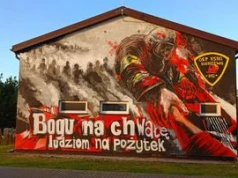 Strażacy z Elgiszewa w gminie Ciechocin mają mural. Powstał na ścianie remizy