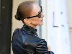 Celine Dion w skórzanym komplecie. Stylizacja robi wrażenie