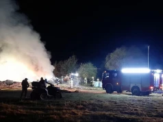 Wielki pożar bali siana w gminie Uście Gorlickie