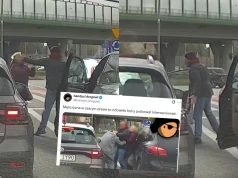 Trwają poszukiwania kierowcy Porsche, który poruszał się zygzakiem, pobił kobietę i innych świadków, a następnie odjechał