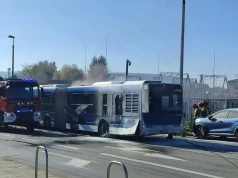 Pożar autobusu na ul. Balickiej. Pasażerowie bez obrażeń