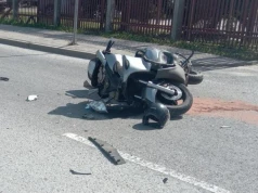 Zderzenie na DK9: kolizja motocykla z samochodem osobowym. Ruch wahadłowy