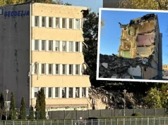 Biurowiec przez lata stał nad Odrą. Znika w szybkim tempie