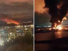 Zmasowany atak na Petersburg. Pożar terminalu, doniesienia o trafieniu w most