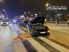 Zderzenie Porsche i Audi w centrum Warszawy. Zatrzymano pijanego 28-letniego kierowcę