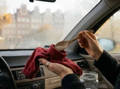 Włóż to do skarpetki i zostaw na desce rozdzielczej. Problem zniknie do rana