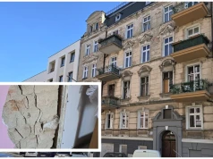 Tak budowali nowy budynek TBS przy Księcia Bolka, że obok w zabytkowej kamienicy popękały ściany