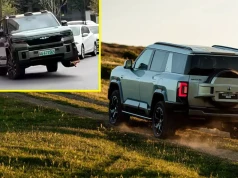 Blokada nie zatrzymała chińskiego SUV-a. Odjechał na trzech kołach